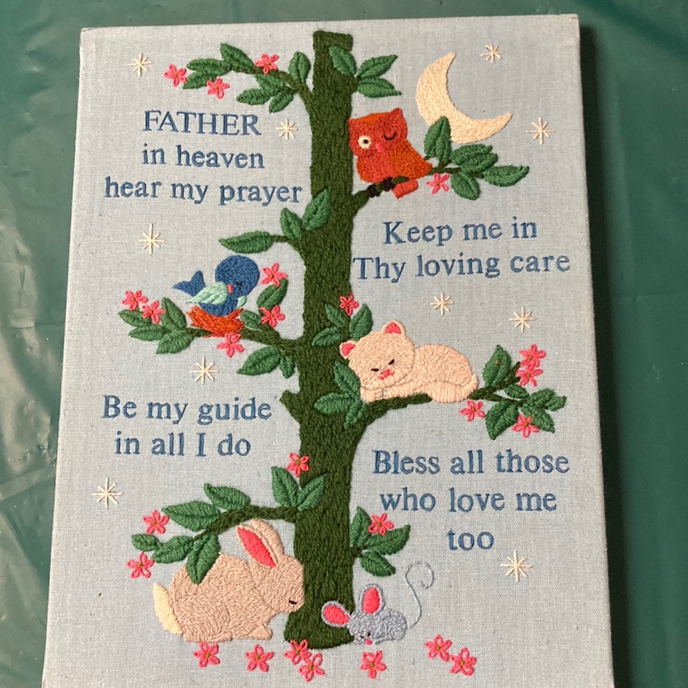 Hand-Stitched Crewel-Embroidery Picture